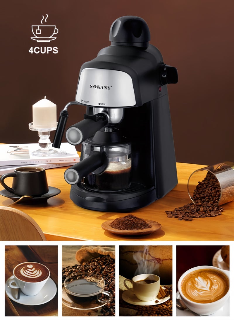 سوكاني صانعة قهوة إسبريسو، آلة قهوة 20 بار، 3 برامج مسبقة، إيقاف تلقائي، صانعة إسبريسو، كابتشينو، لاتيه - Image 4